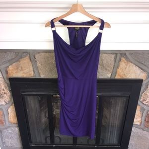 Royal purple cocktail dress.